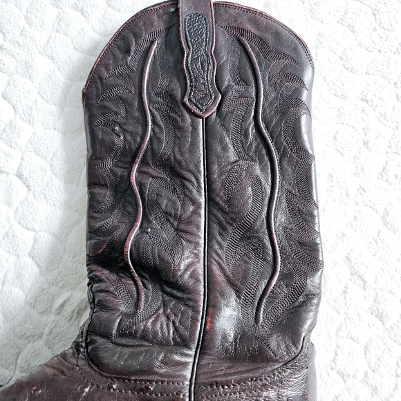 Nocona leather cowboy boots ostrich 10.5 made in the USA - Picture 5 of 7